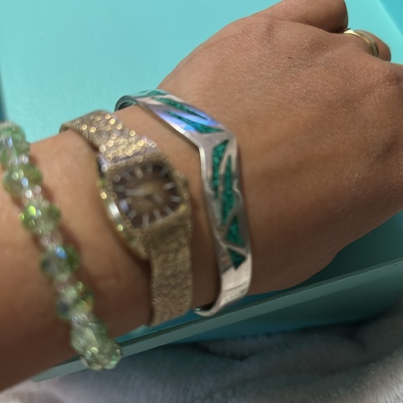 #18 STERLING TJ-67 INLAID TURQUOISE STONES CUFF BRACELET 925 MEXICO - Picture 16 of 16